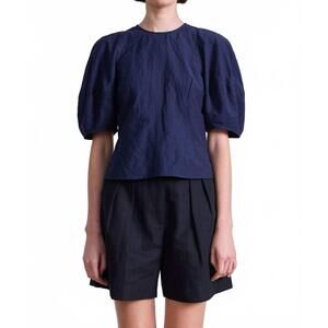 NEW APIECE APART lino top in navy